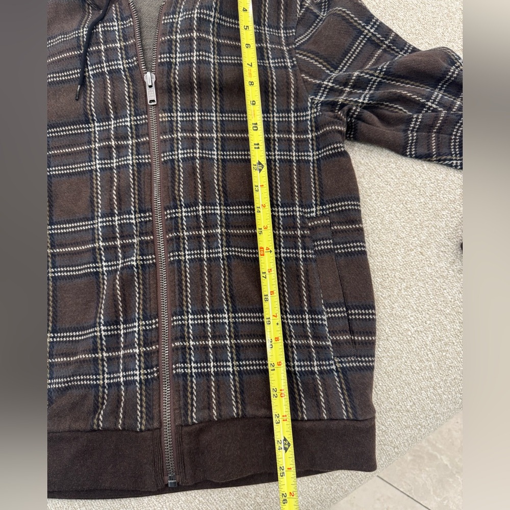 Marc by Marc Jacobs Plaid Zip-Up Hoodie Jacket – Brown & Navy - Picture 7 of 10